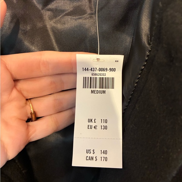 Abercrombie & Fitch Black Utility Jacket Wool Blend New with Tags - Picture 9 of 10